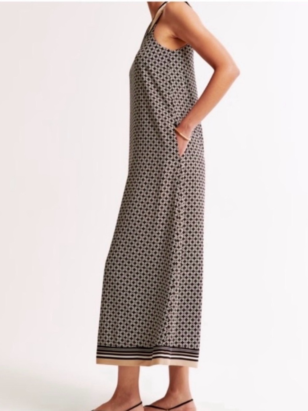 NWOT Abercrombie & Fitch One-Shoulder Scarf Tie Midi Dress with Pockets - Picture 2 of 9